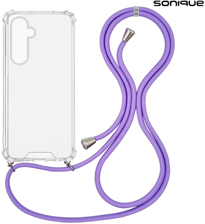 Θήκη Σιλικόνης με Κορδόνι Sonique Armor Clear Samsung Galaxy M35 5G Λιλά
