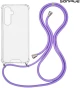 Θήκη Σιλικόνης με Κορδόνι Sonique Armor Clear Samsung Galaxy M35 5G Λιλά