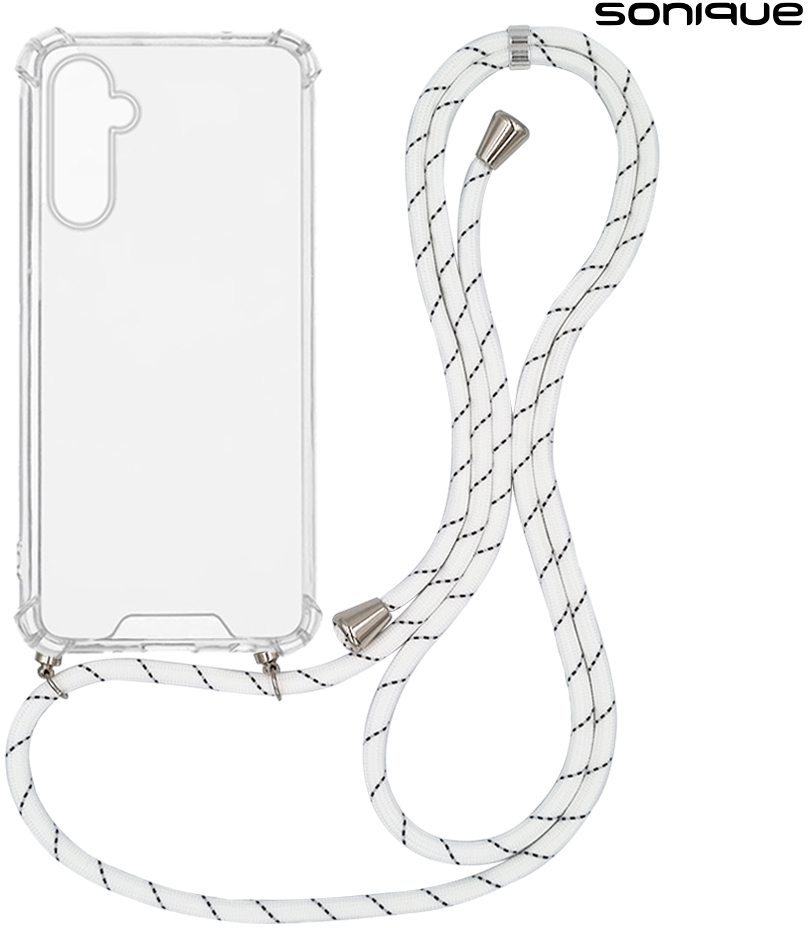 Θήκη Σιλικόνης με Κορδόνι Sonique Armor Clear Samsung Galaxy M15 5G Rainbow Λευκό
