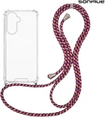 Θήκη Σιλικόνης με Κορδόνι Sonique Armor Clear Samsung Galaxy A56 5G Rainbow Μπορντό