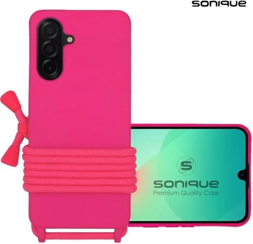Θήκη Σιλικόνης με Κορδόνι CarryHang Sonique Samsung Galaxy A36 5G Φουξ
