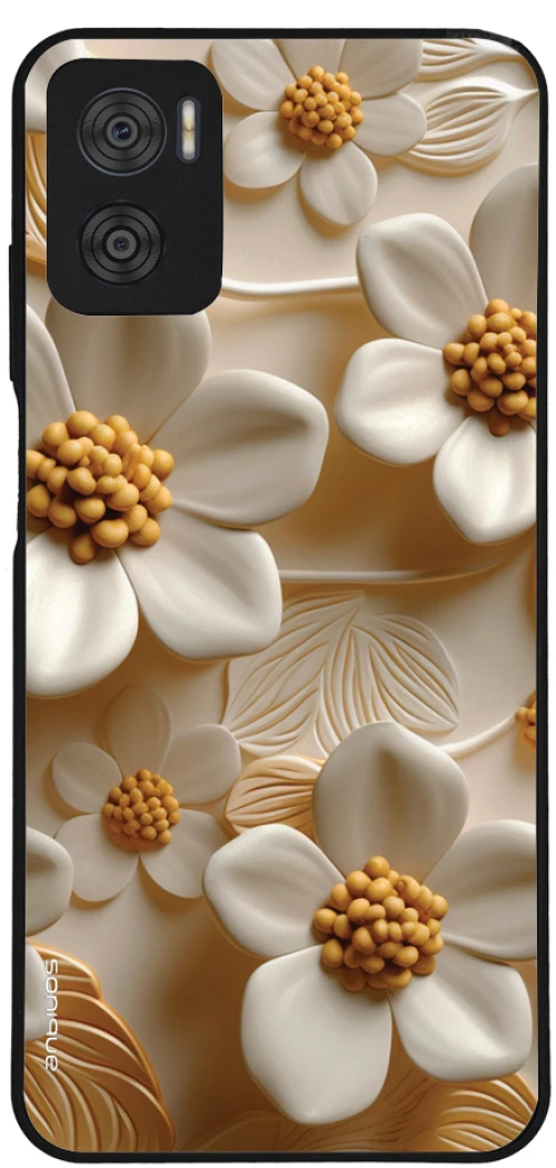 Θήκη Sonique 3D Flower Series για Motorola Moto E22 4G Λευκό