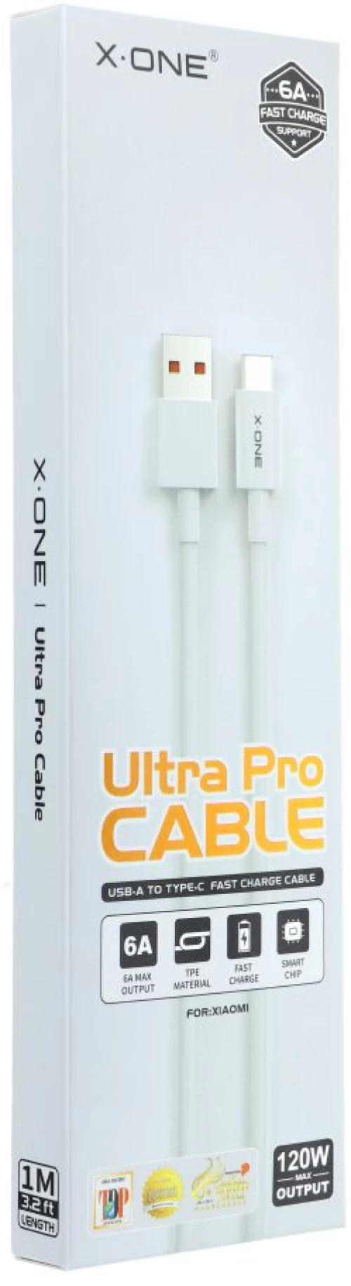X-ONE cable USB A to Type C 6A 120W Ultra Pro XIAOMI (original chip) 1 m