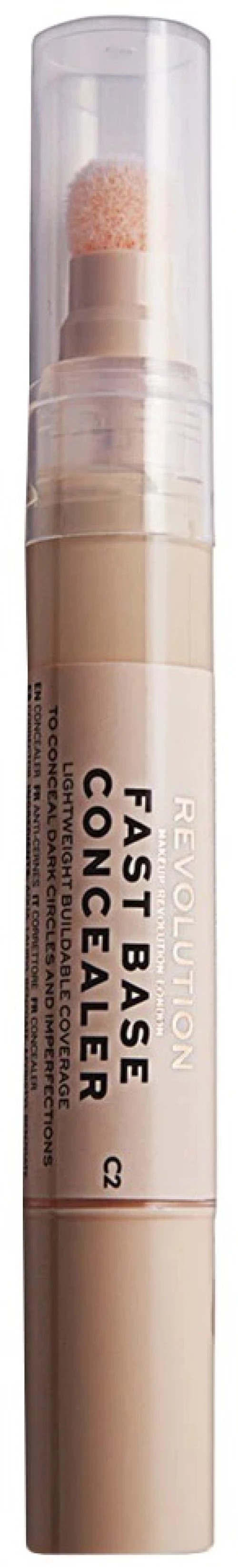 Makeup Revolution, Fast Base Concelear, Under-Eye Concealer Pen, C 2, 4.5 ml