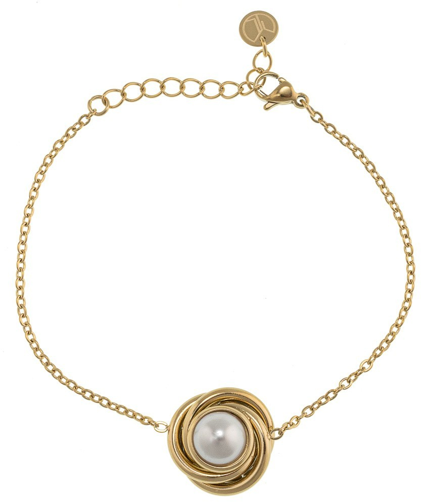 Βραχιόλι Αλυσίδα Ατσάλι Με Σχέδιο Περλα 55-7013 Χρυσό Χρυσό