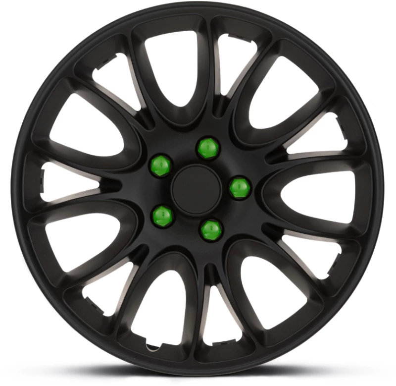 Σετ Τάσια 16 ''  Hero Black Green Caps, 4 τμχ