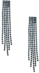 Σκουλαρίκια Αμπιγέ Με Σχέδιο Strass 315612 Μπλε-Ασημι Μπλε