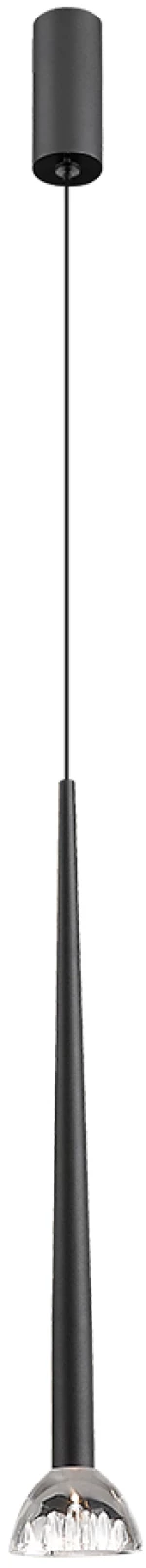 Φωτιστικό Κρεμαστό Viokef Rina 4325200 3000K Μαύρο Ματ Διάφανο