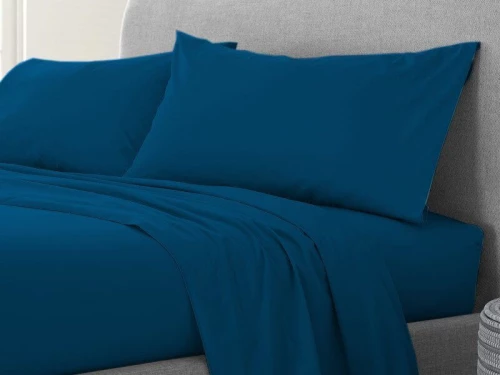 Σετ Σεντόνια Navy 100% Βαμβακερά Reactive One Color Γαρύφαλλο - 160x260, 100x200+30