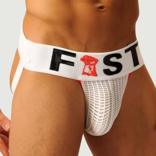 Ανδρικό Jockstrap Fist Logo - Λευκό