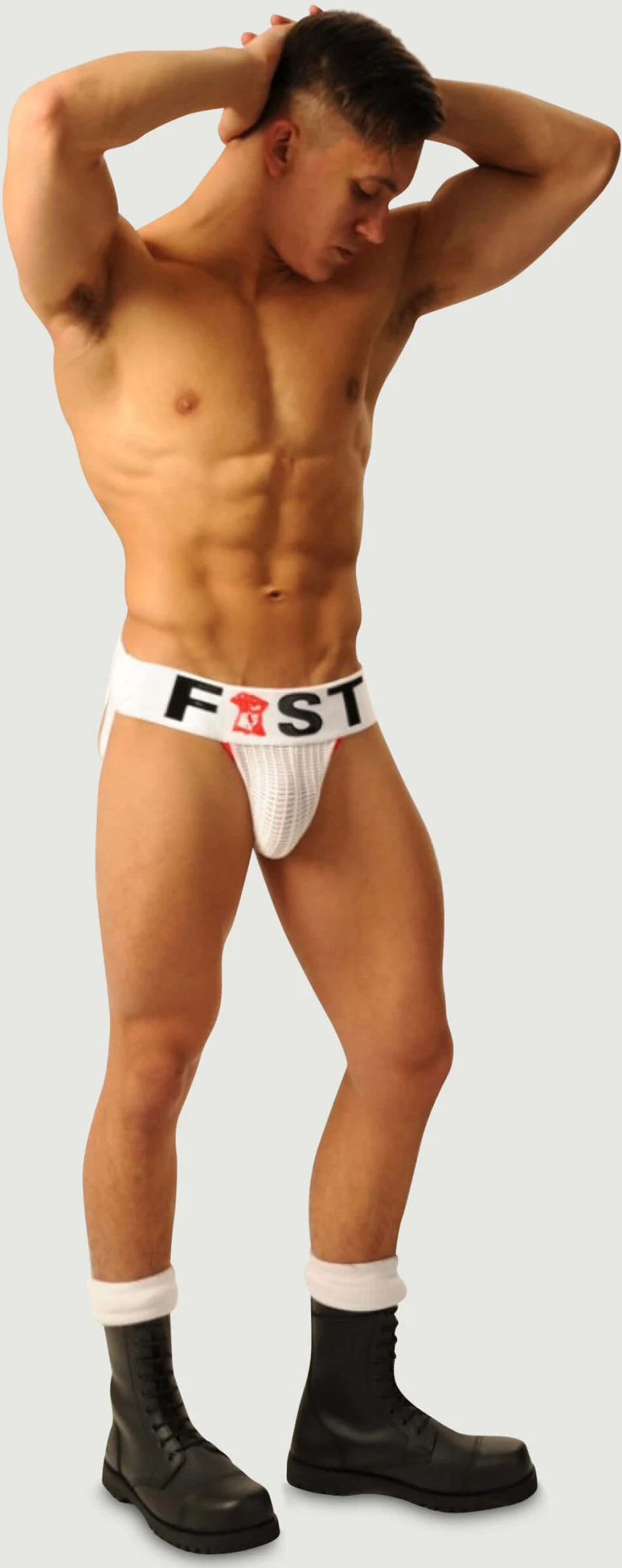 Ανδρικό Jockstrap Fist Logo - Λευκό
