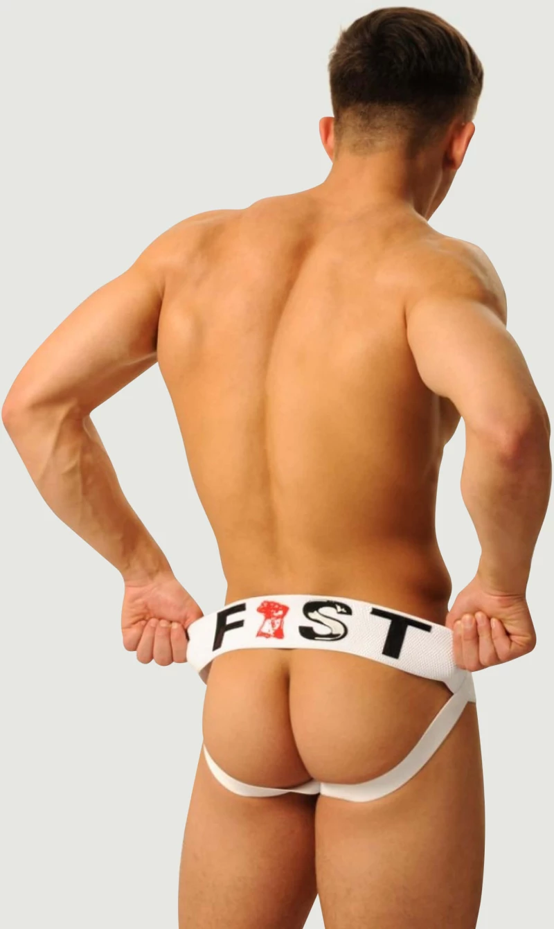 Ανδρικό Jockstrap Fist Logo - Λευκό