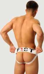 Ανδρικό Jockstrap Fist Logo - Λευκό
