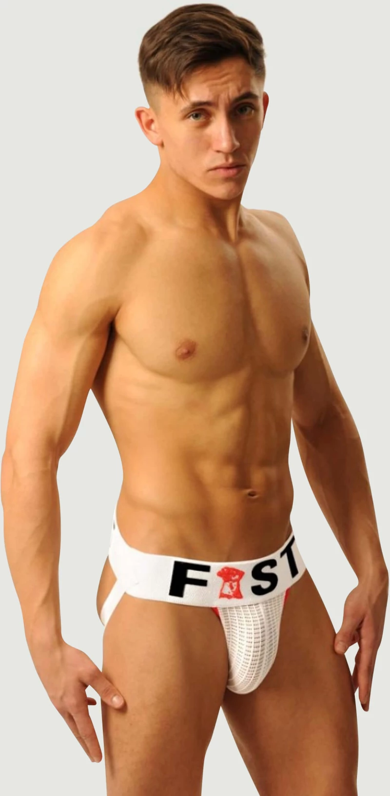 Ανδρικό Jockstrap Fist Logo - Λευκό