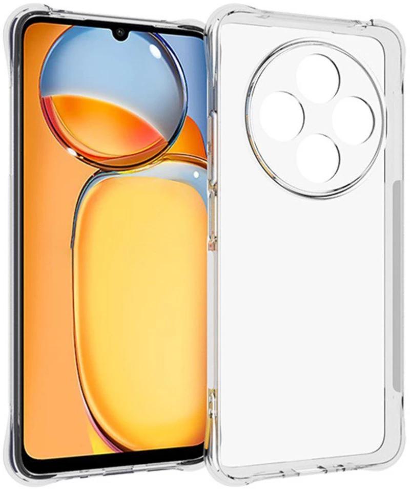Θήκη Σιλικόνης Με Ενισχυμένες Γωνίες για Xiaomi Redmi 14C Διάφανη OEM