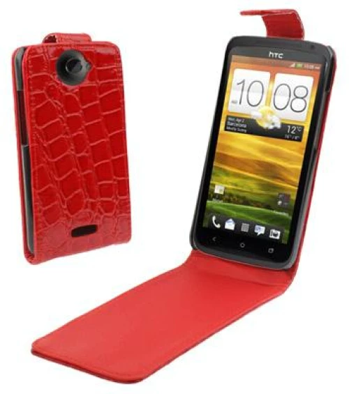Δερμάτινη θήκη για HTC One X / Edge / S720e (κόκκινο)
