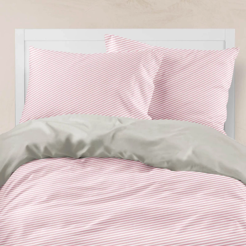 Σετ Σεντόνια Υπέρδιπλα (160x200+40) Με Λάστιχο Diagonal Ροζέ βαμβακερά Borea