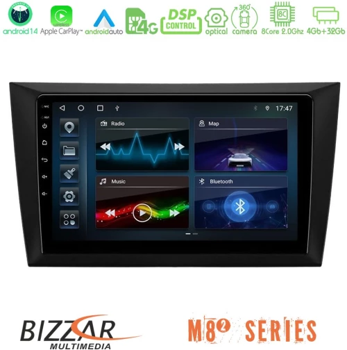 Bizzar M8² Series 8Core Android14 4+32GB  Vw Golf 6 Navigation Multimedia Tablet 9" Με Carplay & Android Auto