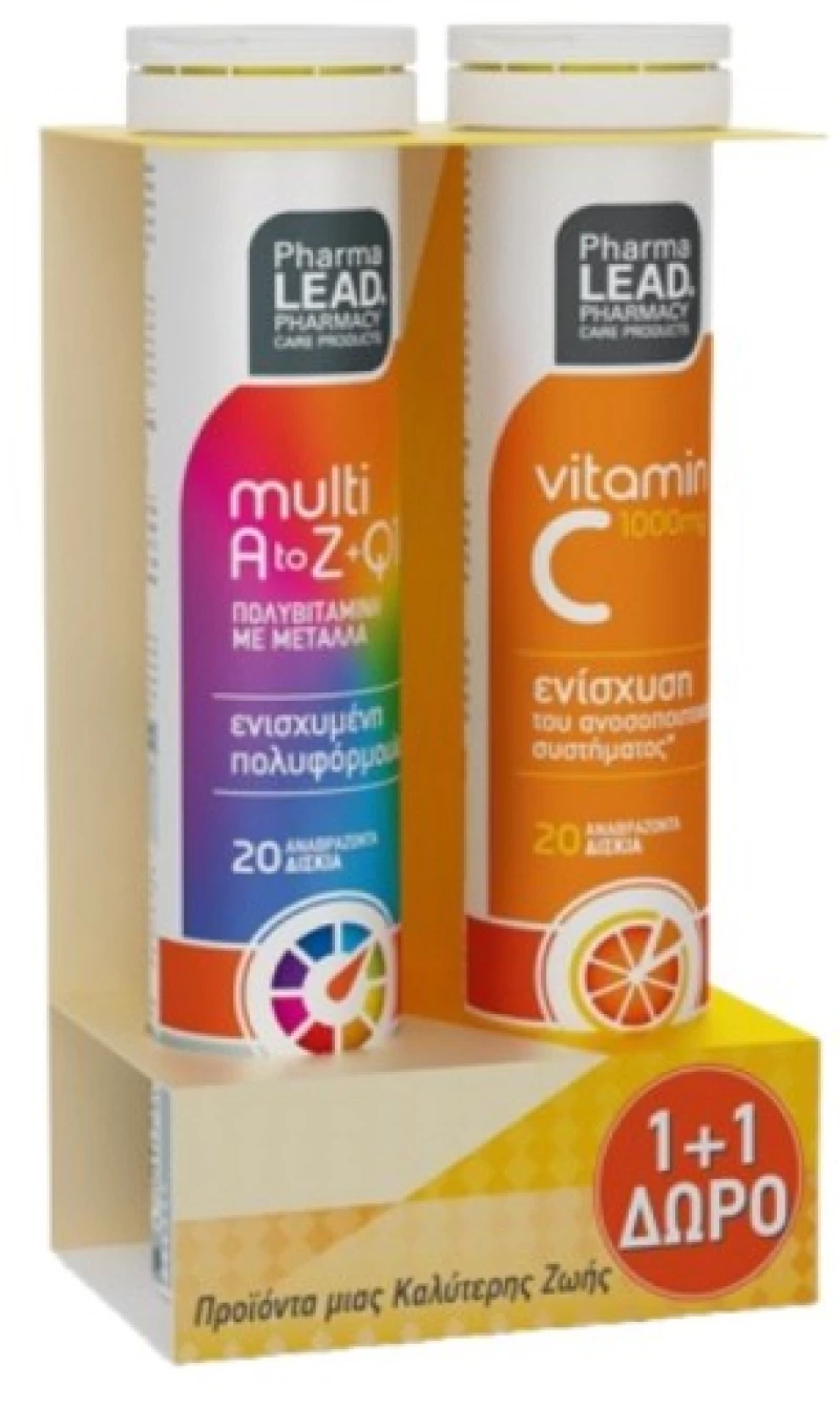 Pharmalead Multi A To Z + Q10 20 Αναβράζοντα Δισκία & Vitamin C 1000mg 20 Αναβράζοντα Δισκία