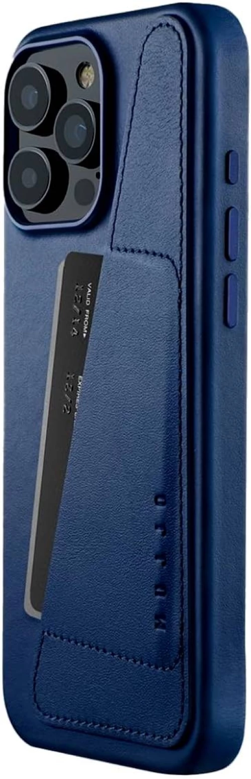 Θήκη Apple iPhone 16 Pro Max - MUJJO Full Leather Wallet Case Δερμάτινη Πορτοφόλι με MagSafe - Monaco Blue (MUJJO-CL-056-BL)
