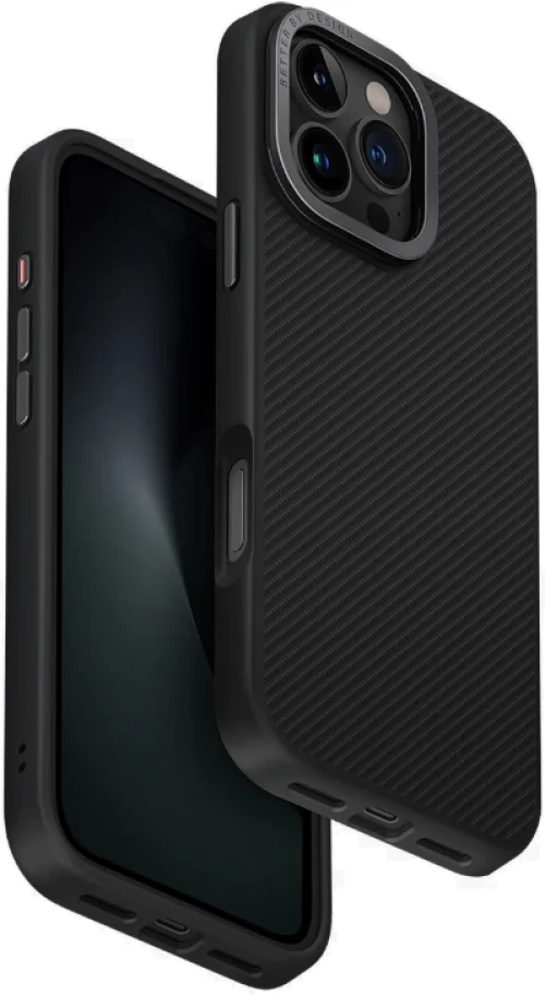 Θήκη iPhone 16 Pro Max Uniq Keva Max Ανθεκτική Aramid Fiber με MagSafe & Kickstand - Black (UNIQ-IP6.9P(2024)-KEVMMBLK)