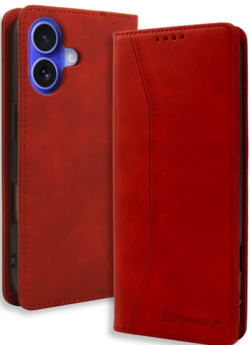 Θήκη iPhone 16 Bodycell Book Case Πορτοφόλι - Red (5206015079627)