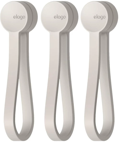 Οργανωτής Καλωδίων Elago Magnet Cable Tie Μαγνητικό από Premium Σιλικόνη 3 Τεμάχια - Stone (ECA-MAGTIE-ST)