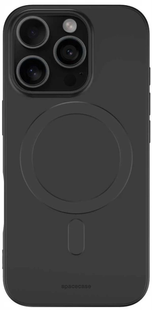 Θήκη iPhone 16 Pro Spacecase Silicone Magnetic Case Σιλικόνης με MagSafe - Black (5905719111663)