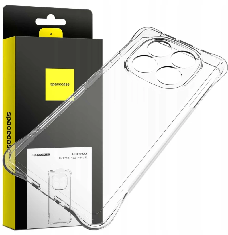 Θήκη Xiaomi Redmi Note 14 Pro 5G / Poco X7 Spacecase Anti-Shock Διάφανη Σιλικόνης 1mm - Clear (5905719113582)