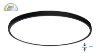 ΦΩΤΙΣΤΙΚΟ LED ULTRATHIN 64W ΣΤΡΟΓΓΥΛΟ 3CCT 7680LM Φ80X2,4cm ΜΑΥΡΟ