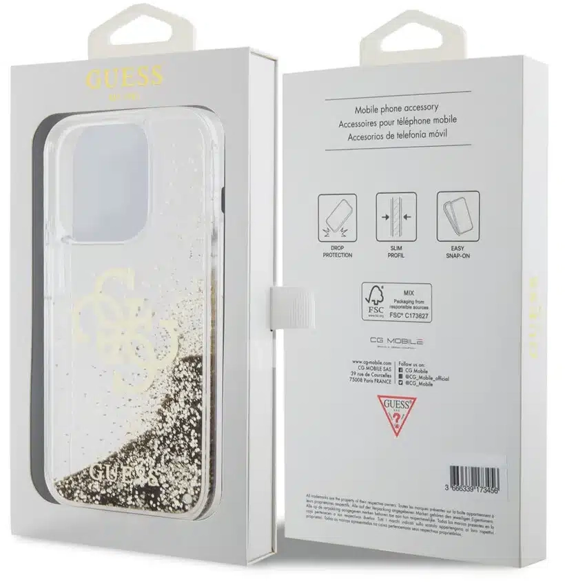 Guess iPhone 15 Pro Back cover case - Gold (GUHCP15LLG4GGO)