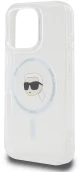 Karl Lagerfeld iPhone 16 Pro Back cover case - Magsafe IML metal KC heads - White - (KLHMP16LHLSKIH)