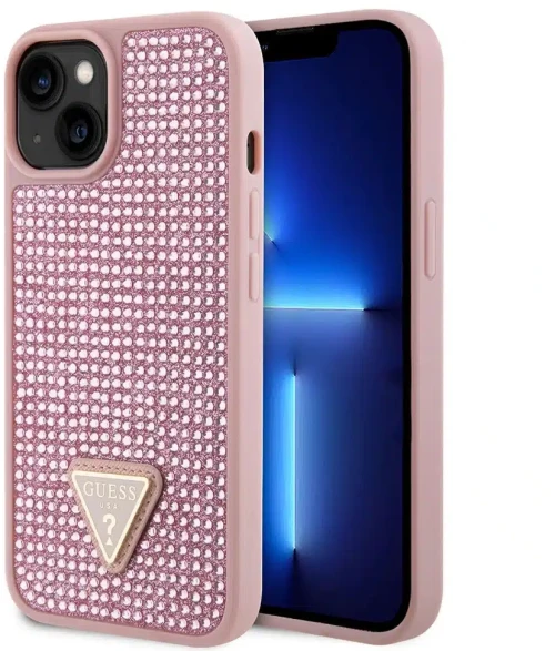 Guess iPhone 15 Back cover case - Triangle - Pink