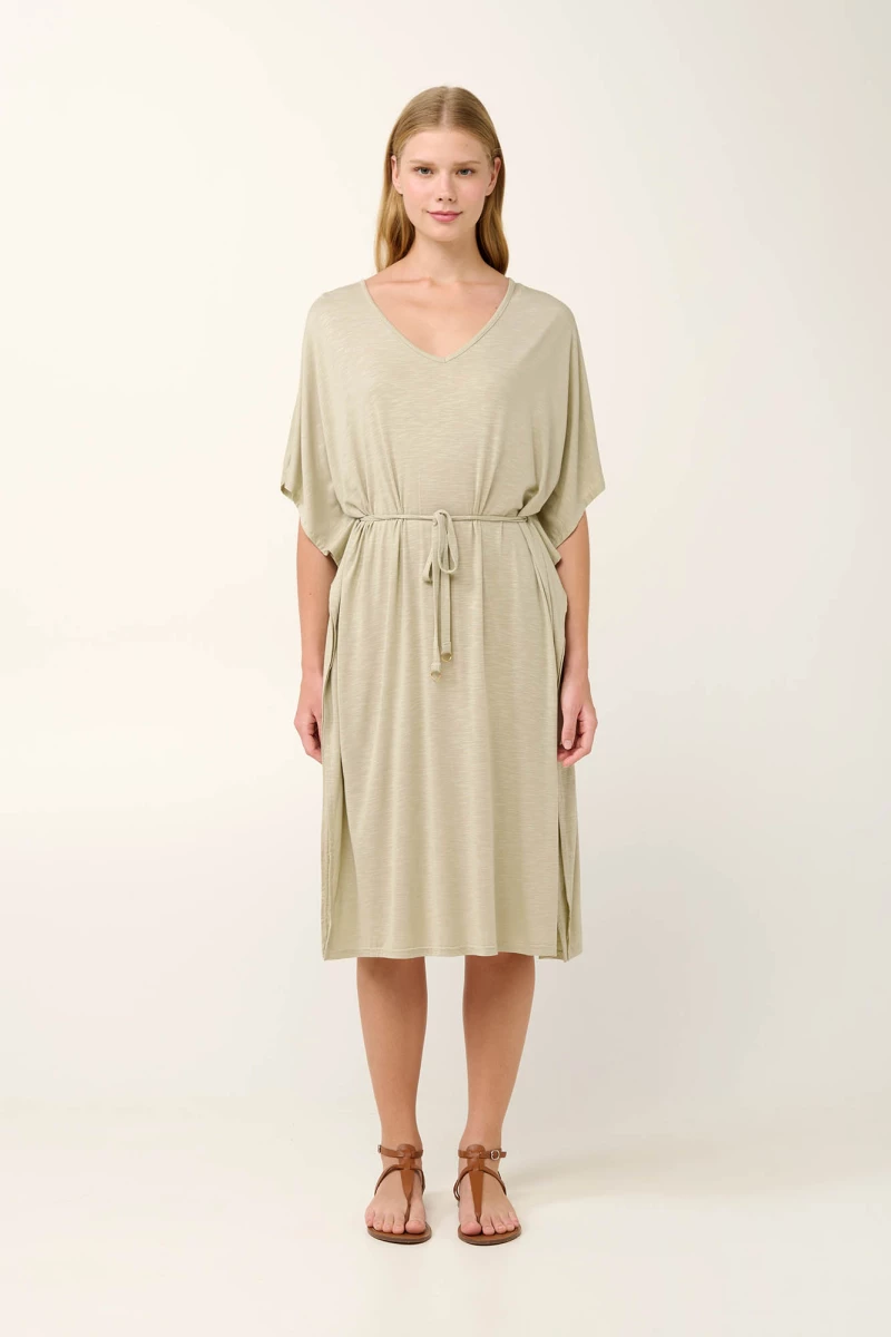 Μονόχρωμο Καφτάνι από Viscose Flama - 22887