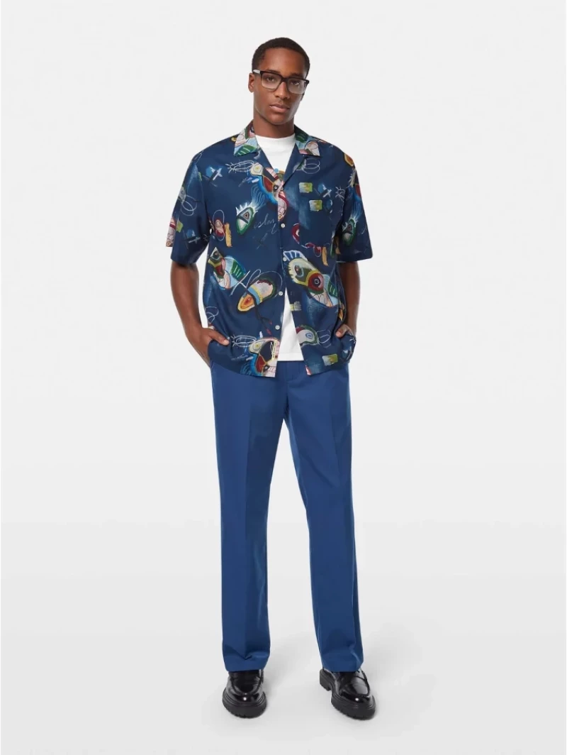 Scotch& Soda Man Short Sleeve Relaxed Fit Tencel Shirt