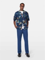 Scotch& Soda Man Short Sleeve Relaxed Fit Tencel Shirt