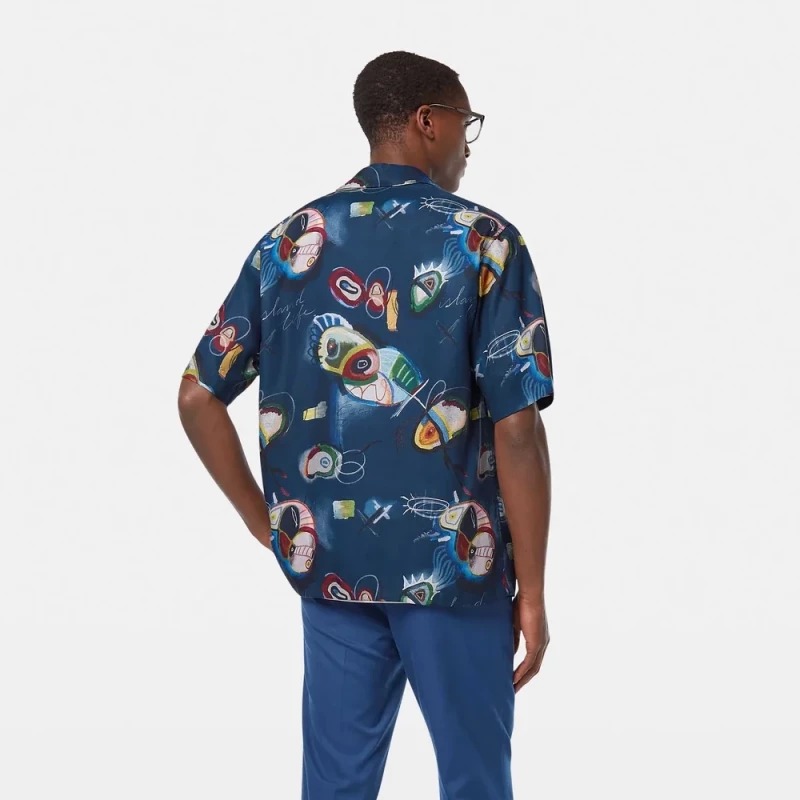 Scotch& Soda Man Short Sleeve Relaxed Fit Tencel Shirt