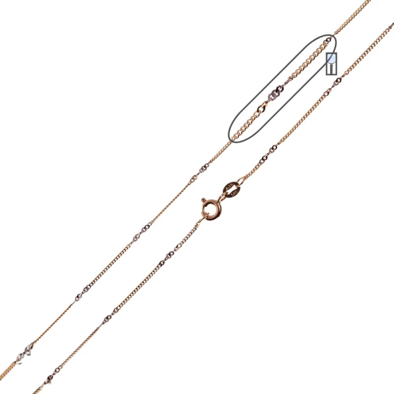 Αλυσίδα Δίχρωμη κουρμέτ 14Κ 45cm Gatsa A110