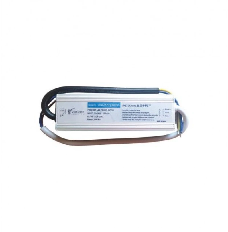 Τροφοδοτικό LED 12V DC 35W Λευκό IP67 On-Off 00/8098 Viokef 00/8098 Λευκό