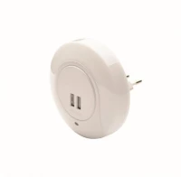 Φωτάκι Νυκτός LED 1W με 2 USB Θύρες SF78LED ACA SF78LED Λευκό