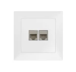 Πρίζα Δικτύου RJ45 Κατηγορία 6 Διπλή Πλήρης Lumen 15-02000 Λευκό
