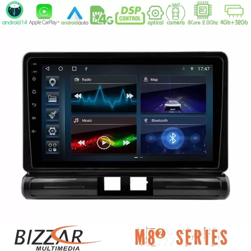Bizzar M8² Series 8Core Android14 4+32GB Citroen C3 2016- Navigation Multimedia Tablet 9" Με Carplay & Android Auto (Low Version U-M82-CT2502