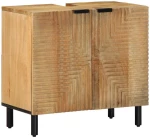 ντουλάπι νιπτήρα μπάνιου καφέ 62x33x58 cm μασίφ ξύλο Mango Καφέ 4017739