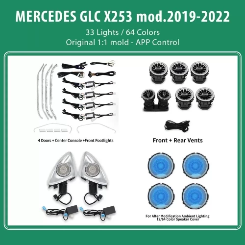 DIQ AMBIENT 8161 DCQ BENZ GLC (X253) FULLKIT mod.2019-2022 (Digital iQ Ambient Light for Mercedes GLC, 33 Lights) DIQ_ALMB_GLC_DCQ
