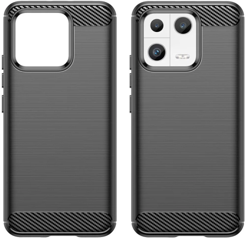 Carbon Case case for Xiaomi 13 flexible silicone carbon cover black