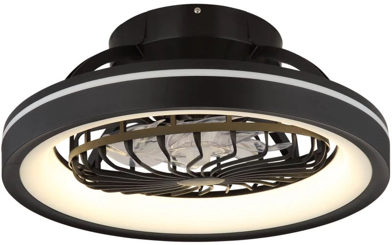 ceiling fan plastic black matt, LED - 03665
