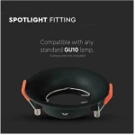 V-TAC Χωνευτό φωτιστικό Spot GU10 στρογγυλό μαύρο 6633