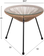 ΣΕΤ ΕΞΩΤΕΡΙΚΟΥ ΧΩΡΟΥ 3ΤΜΧ ACAPULCO HM21100 TWISTED WICKER-ΜΕΤΑΛΛΟ (1 τεμ.)
