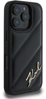 Karl Lagerfeld Quilted Signature iPhone 16 Pro Max Case - Black