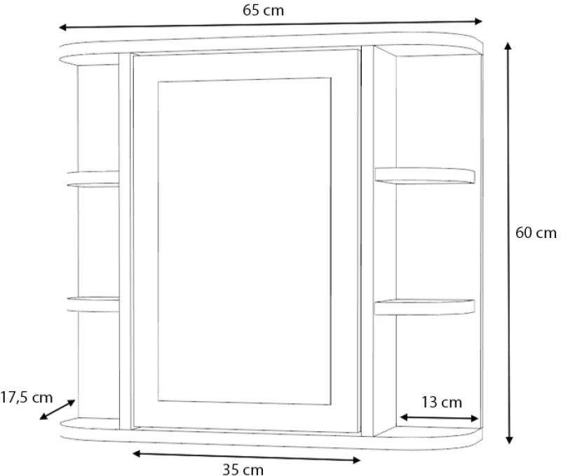 Καθρέπτης μπάνιου Diro Μegapap χρώμα λευκό 65x17,5x60εκ.